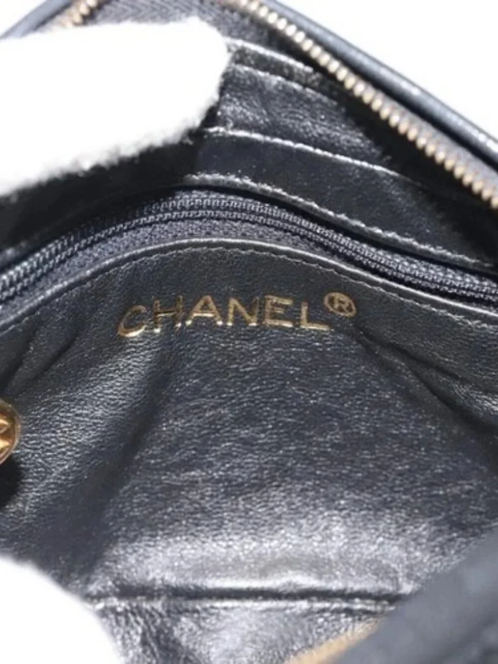 CHANEL Matelasse Chain Shoulder Bag Satin Black Gold CC Auth 189794V